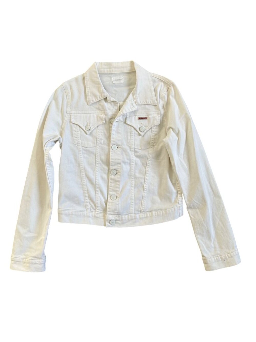 Hudson Women's Sz Medium White Denim Jacket  Casual Button Front